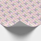 Paaseieren op roze cadeaupapier (Hoek)