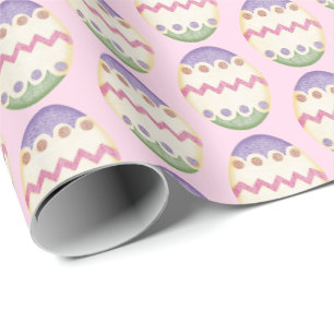 Paaseieren op roze cadeaupapier