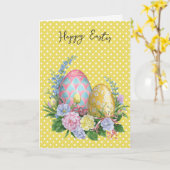 Paaseieren op stippen kaart (Gele Bloem)
