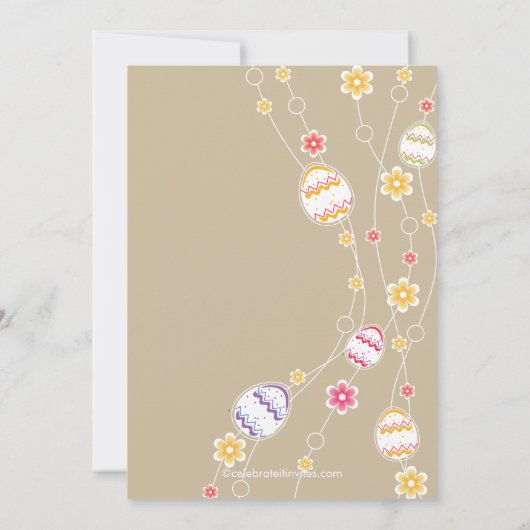 Paaseieren Paasbrunch - uitnodiging voor binnenpar (Achterkant)