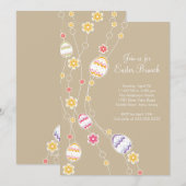 Paaseieren Paasbrunch - uitnodiging voor binnenpar (Voorkant / Achterkant)