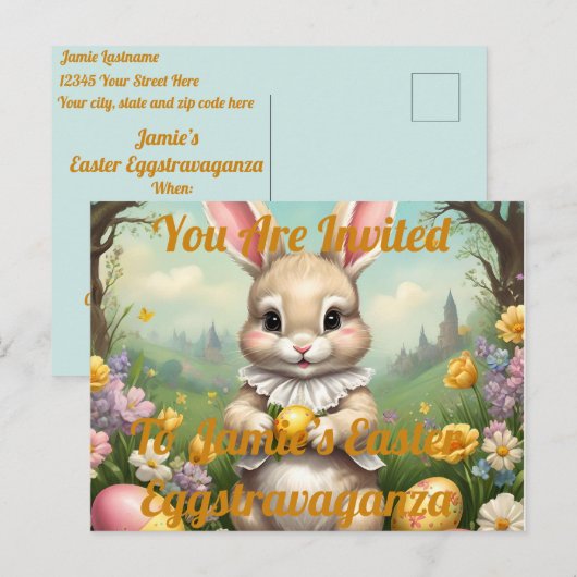  paaseieren, paaseieren, uitnodiging briefkaart (Voorkant / Achterkant)