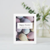 paaseieren pastel gelukkig paasgezin feestdagenkaart (Staand voorkant)