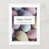 paaseieren pastel gelukkig paasgezin feestdagenkaart (Voorkant)