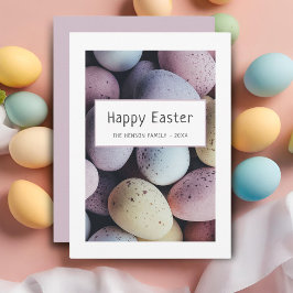 Paaseieren Pastel Gelukkig Pasen Familie Feestdagenkaart