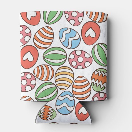 Paaseieren Patroon Koelbox – kleurrijke vakantie Blikjeskoeler (Achterkant)