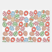 Paaseieren Patroon Wrapping Paper - Kleurrijke Gif (Voorkant)