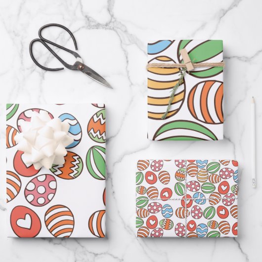 Paaseieren Patroon Wrapping Paper - Kleurrijke Gif (Voorkant)