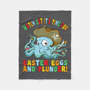 Paaseieren Plunderen Octopus Gelukkig Pasen Fleece Deken