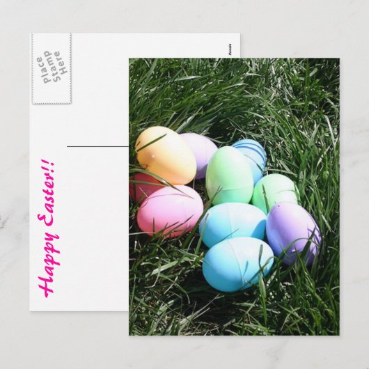 Paaseieren postkaart feestdagenkaart (Voorkant / Achterkant)