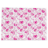 Paaseieren roze grafische gunst geschenkzak large cadeautasje (Achterkant)