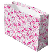 Paaseieren roze grafische gunst geschenkzak large cadeautasje (Achterkant Gekanteld)
