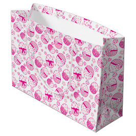 Paaseieren roze grafische gunst geschenkzak large cadeautasje