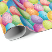 Paaseieren Roze Paars blauw patroon Cadeaupapier (Rol Hoek)
