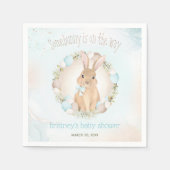Paaseieren Schattige Bunny Spring Blue Boy Baby sh Servet (Voorkant)