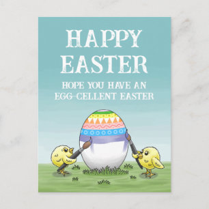 Paaseieren schilderende kippen feestdagenkaart