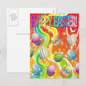 Paaseieren — siervormig ontwerp feestdagenkaart (Voorkant / Achterkant)