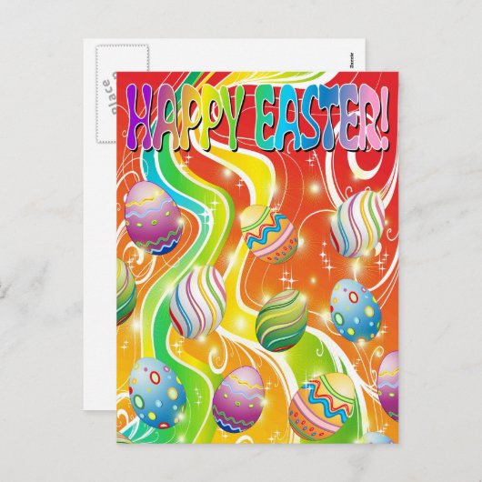 Paaseieren — siervormig ontwerp feestdagenkaart (Voorkant / Achterkant)