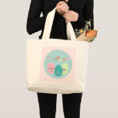 Paaseieren Springtime Lavendel Blush Grote Tote Bag (Voorkant (product))