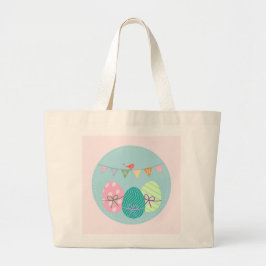 Paaseieren Springtime Lavendel Blush Grote Tote Bag