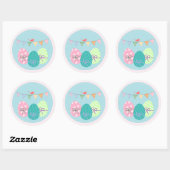 Paaseieren Springtime Lavendel Blush Large Ronde Sticker (Vel)