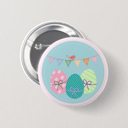 Paaseieren Springtime Lavendel Blush Ronde Button 5,7 Cm (Voorkant /achterkant)
