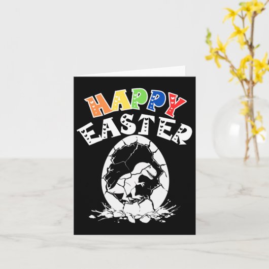 Paaseieren T Rex Dino Jongens Kaart (Gele Bloem)