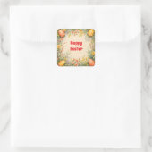Paaseieren  trendy Collectie Vierkante Sticker (Tas)