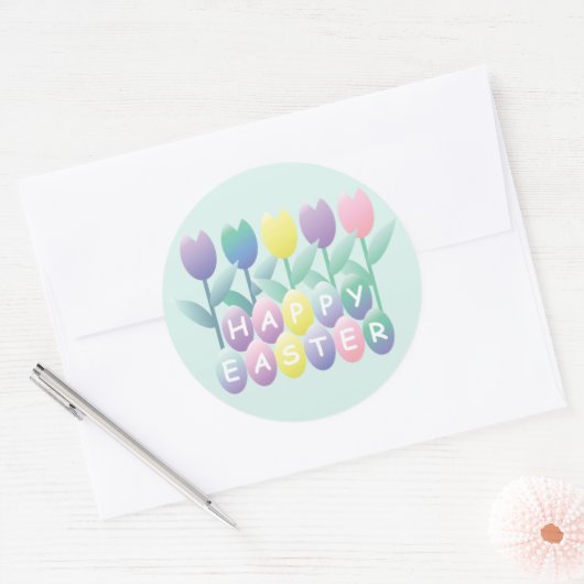 Paaseieren Tulpen Grote Sticker (Envelop)