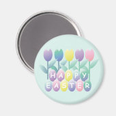 Paaseieren Tulpen Happy Easter Magnet (Voorkant / Achterkant)