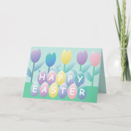 Paaseieren Tulpen Happy Easter Wenskaart Feestdagen Kaart