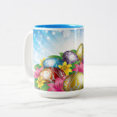 Paaseieren Tweekleurige Koffiemok (Voorkant links)
