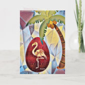 Paaseieren van Flamingo en palmstransport Kaart (Achterkant)