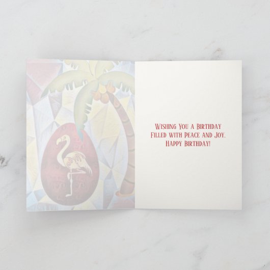 Paaseieren van Flamingo en palmstransport Kaart (Binnen)