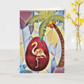 Paaseieren van Flamingo en palmstransport Kaart (Gele Bloem)