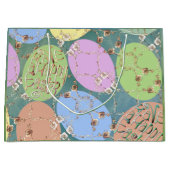 Paaseieren van Rozen op blauw groen Groot Cadeauzakje (Voorkant)