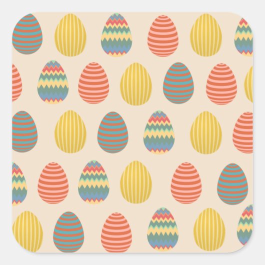 Paaseieren Vierkante Sticker (Voorkant)