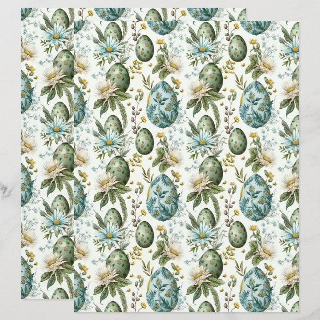 Paaseieren vintage nostalgisch patroon No2 (Voorkant / Achterkant)