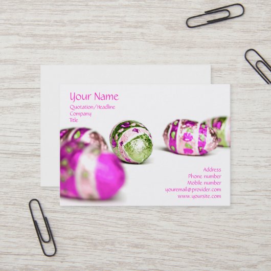 Paaseieren Visitekaartje (Voorkant / Achterkant in situ)