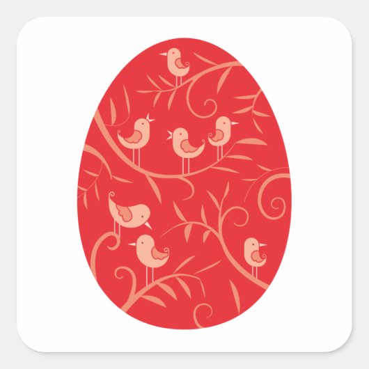 Paaseieren Vogels Vierkante Sticker (Voorkant)