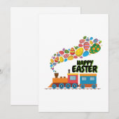 Paaseieren voor treinen feestdagenkaart (Voorkant / Achterkant)