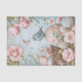 Paaseieren Voorjaarsbloesems met blauwe vogel Tissuepapier (Voorkant)