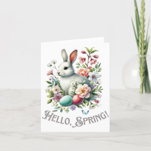 Paaseieren Waterverf Bunny & Eggs Feestdagen Kaart