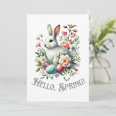 Paaseieren Waterverf Bunny & Eggs Kaart (Staand voorkant)