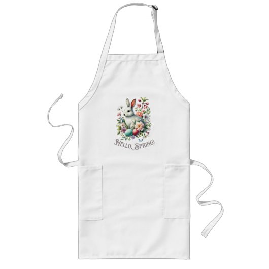 Paaseieren Waterverf Bunny & Eggs Lang Schort (Voorkant)