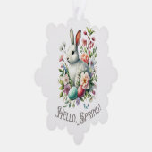 Paaseieren Waterverf Bunny & Eggs Ornament Kaart (Rechts)
