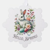 Paaseieren Waterverf Bunny & Eggs Ornament Kaart (Voorkant)