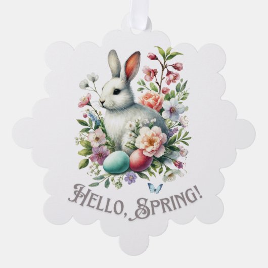 Paaseieren Waterverf Bunny & Eggs Ornament Kaart (Voorkant)