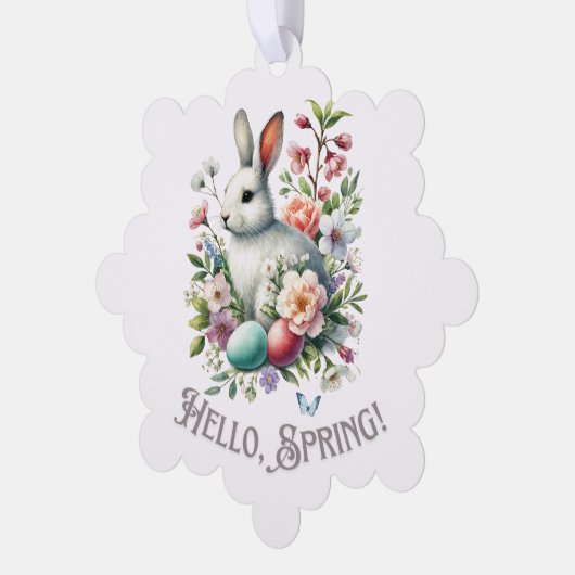 Paaseieren Waterverf Bunny & Eggs Ornament Kaart (Links)