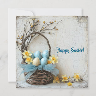 paaseieren waterverf narcissen feestdagenkaart